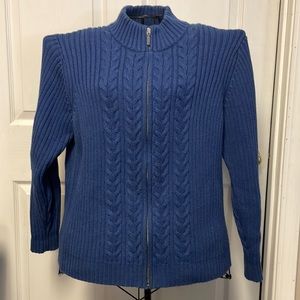 Ladies Lands End cardigan sweater blue
